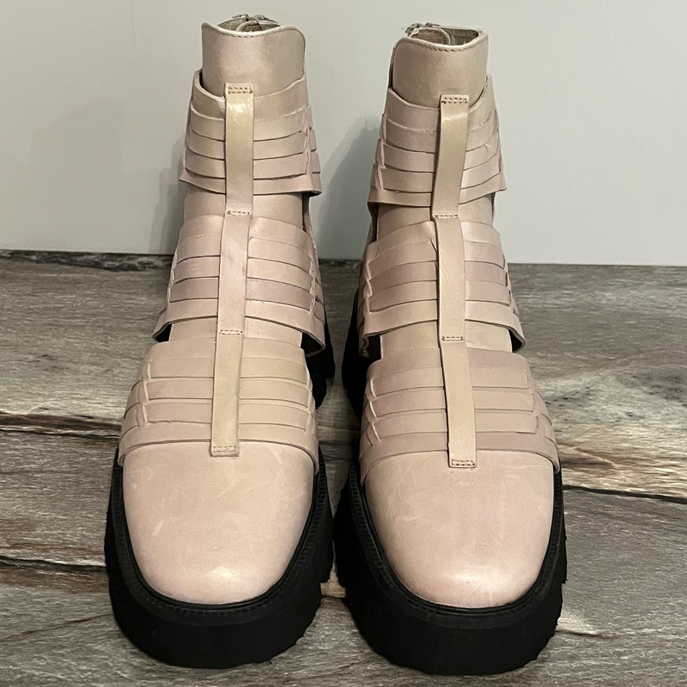FREE PEOPLE Leather Hydra Huarache Bootie Shoes Size 7.5 - Picture 6 of 16